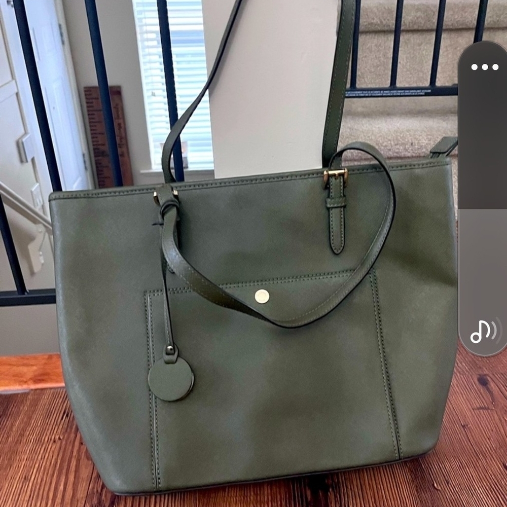 Elegant Olive Green Tote/laptop Bag